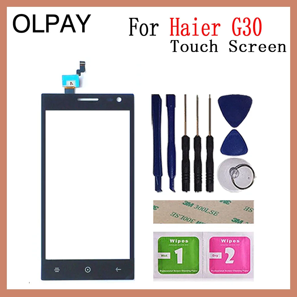 OLPAY 4,5 дюймов сенсорный экран для Haier G30 сенсорный экран дигитайзер Панель переднее стекло объектив сенсор Бесплатный клей+ салфетки