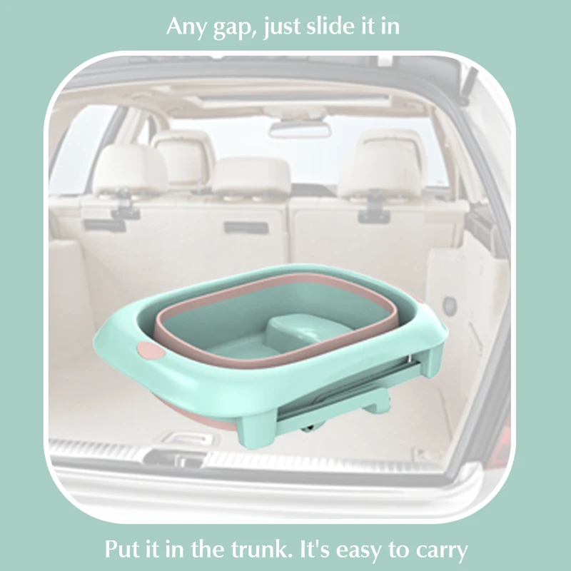 Baby Shining 0-10Y Children Folding Bath Tub Height 44.5cm Baby Bath Seat Insulation Non Slip Easy Storage Kid Widen Bath Bucket
