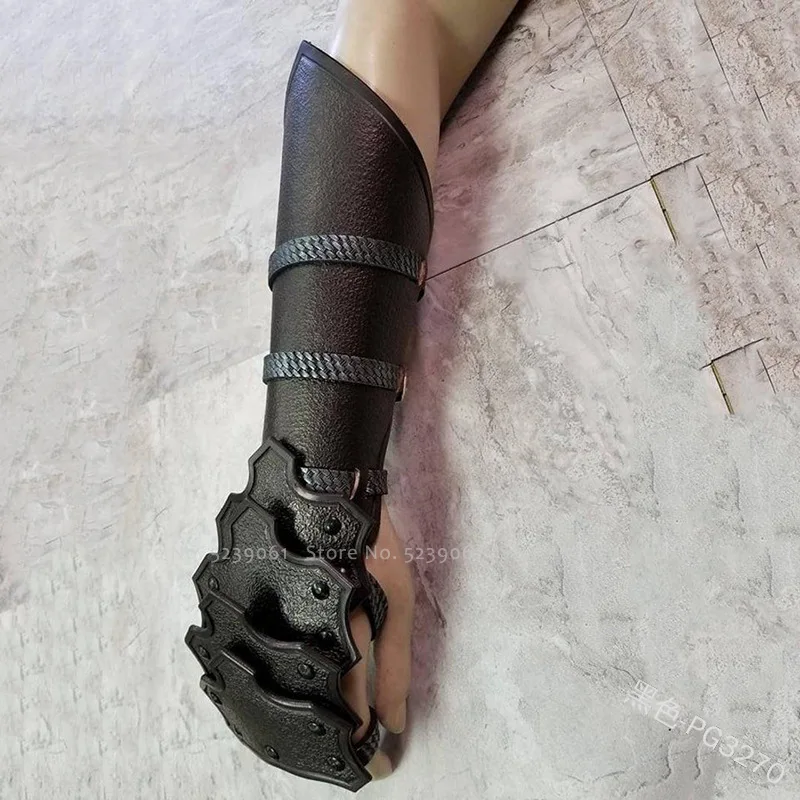 

Halloween Court Vintage Knight Prince Handguards Bracers Soldier War Armor Medieval Men Cosplay Gauntlet Wristband Party Costume