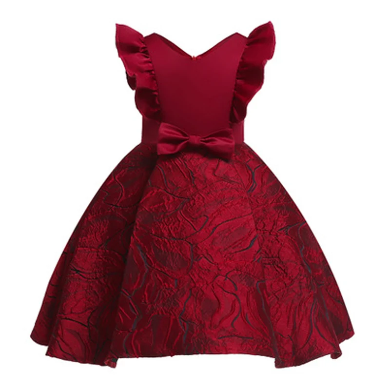 

2019 Kids Girls Flower A-line Dress Baby Girl Bow Birthday Party Dresses Princess Dress Fancy Princess Ball Gown Wedding Clothes