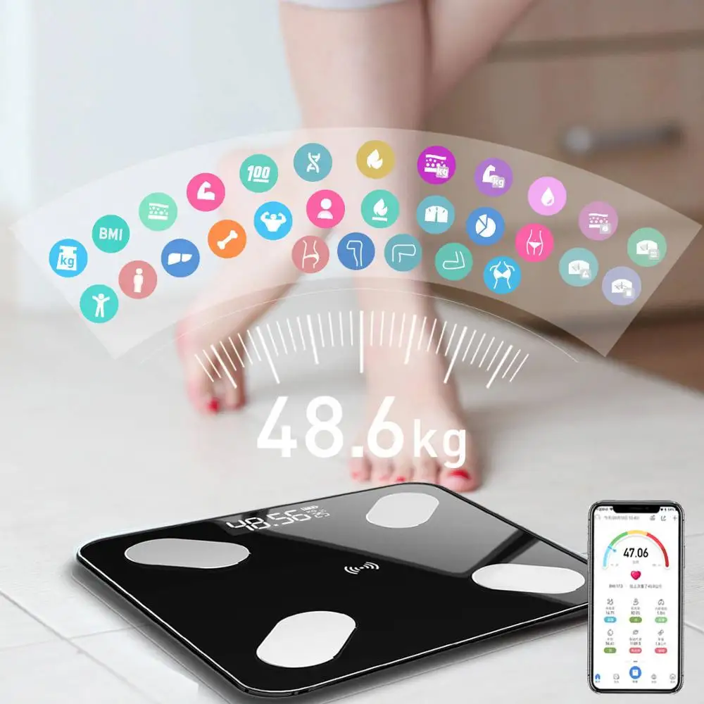 Bluetooth Body Fat Scale BMI Scale Smart Electronic ​Scales LED Digital Bathroom Weight Scale Balance Body Composition Analyzer