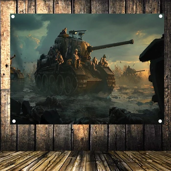 

WW2 GER Wehrmacht Corp Panzer Tanks Armoured Vehicles Military Posters Flag Banner Tapestry Mural Vintage Decor Upholstery R2