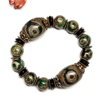 

Fashionable Vintage Tibetan Eye Agate Bracelet Dzi Bead Agate Bracelet