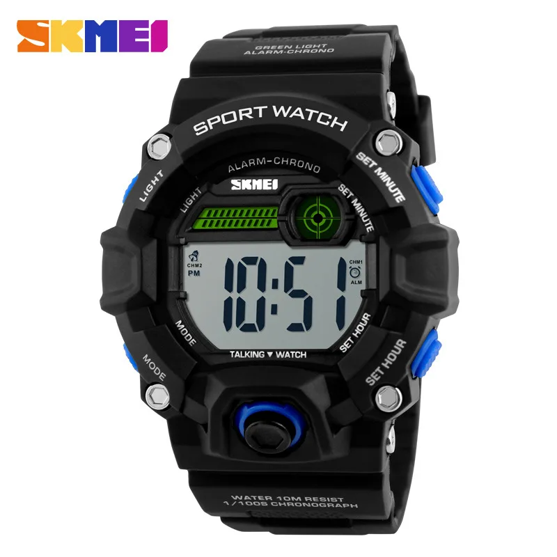 

Skmei 1162 Outdoor Sports Multi-functional Unisex Electronic Watch Voice Timekeeping Quartz Watch