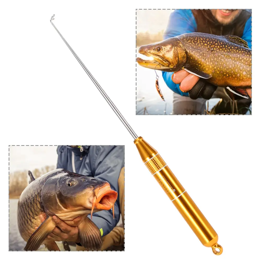 Рыболовный крючок для удаления рыболовных крючков, аксессуары для рыболовных крючков из нержавеющей стали, рыболовный крючок Disgorger 6,8 дюйма с алюминиевой ручкой