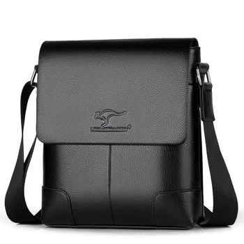 

Kangaroo Luxury Brand Male Bag Leather Messenger Bag Man Chest Crossbody Bag For Men Gift Business PU Leather Small Shoulder Bag