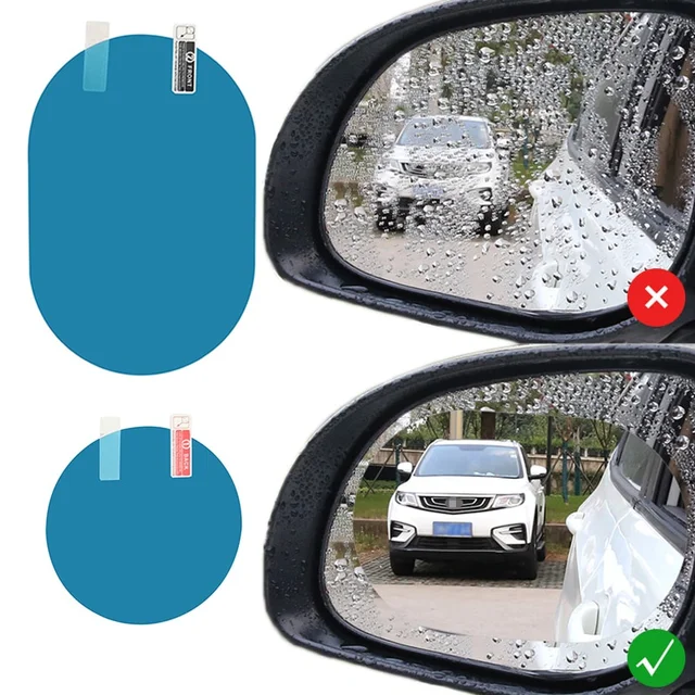2 Pcs Car Rainproof Film Car Car Rearview Mirror protective Rain proof Anti fog Waterproof Film Membrane Car Sticker Accessories 1