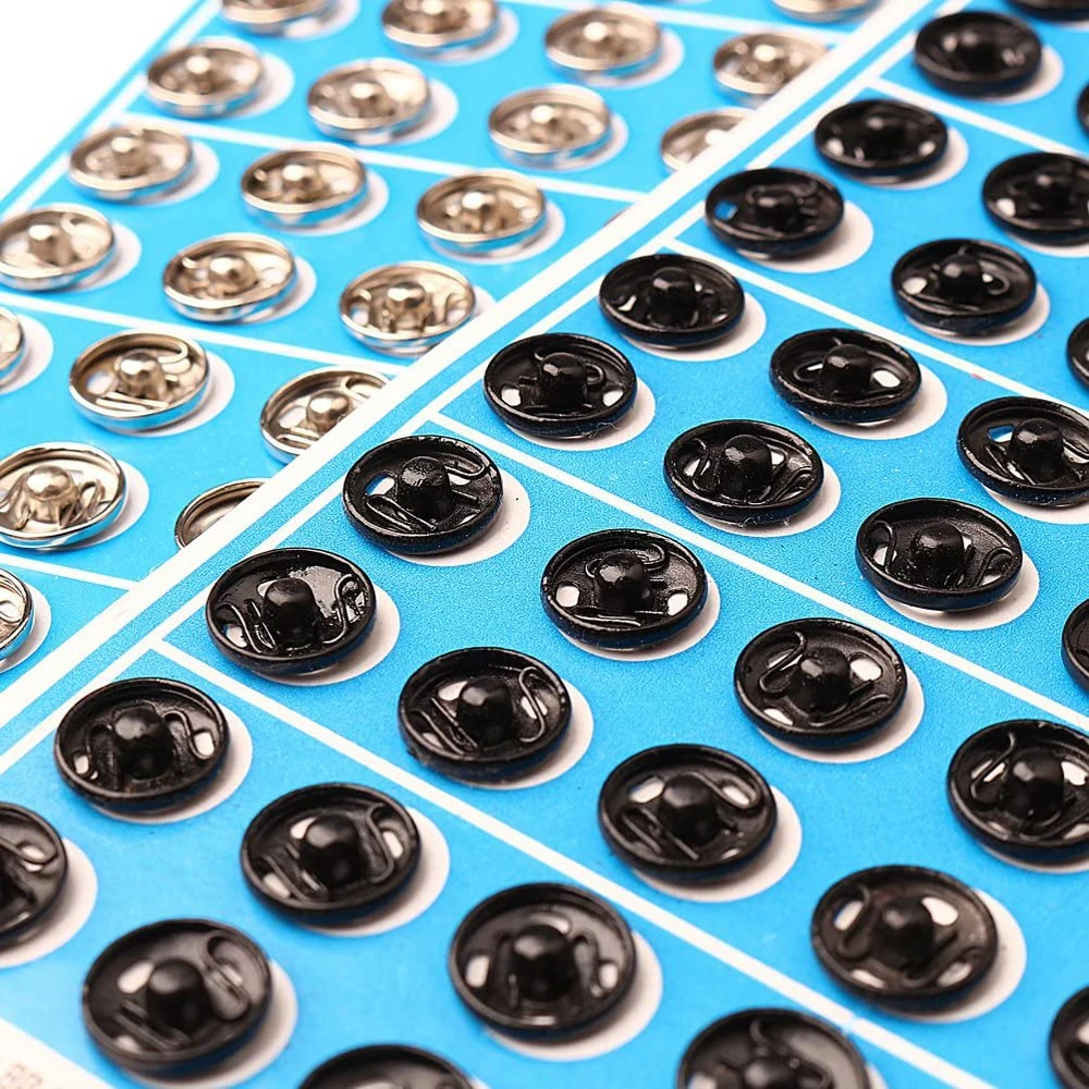 100/50PCS Press Buttons Sew on Snap Buttons Metal Snap Fastener Buttons Press Button for DIY Garment Sewing Clothing 8/10MM 4