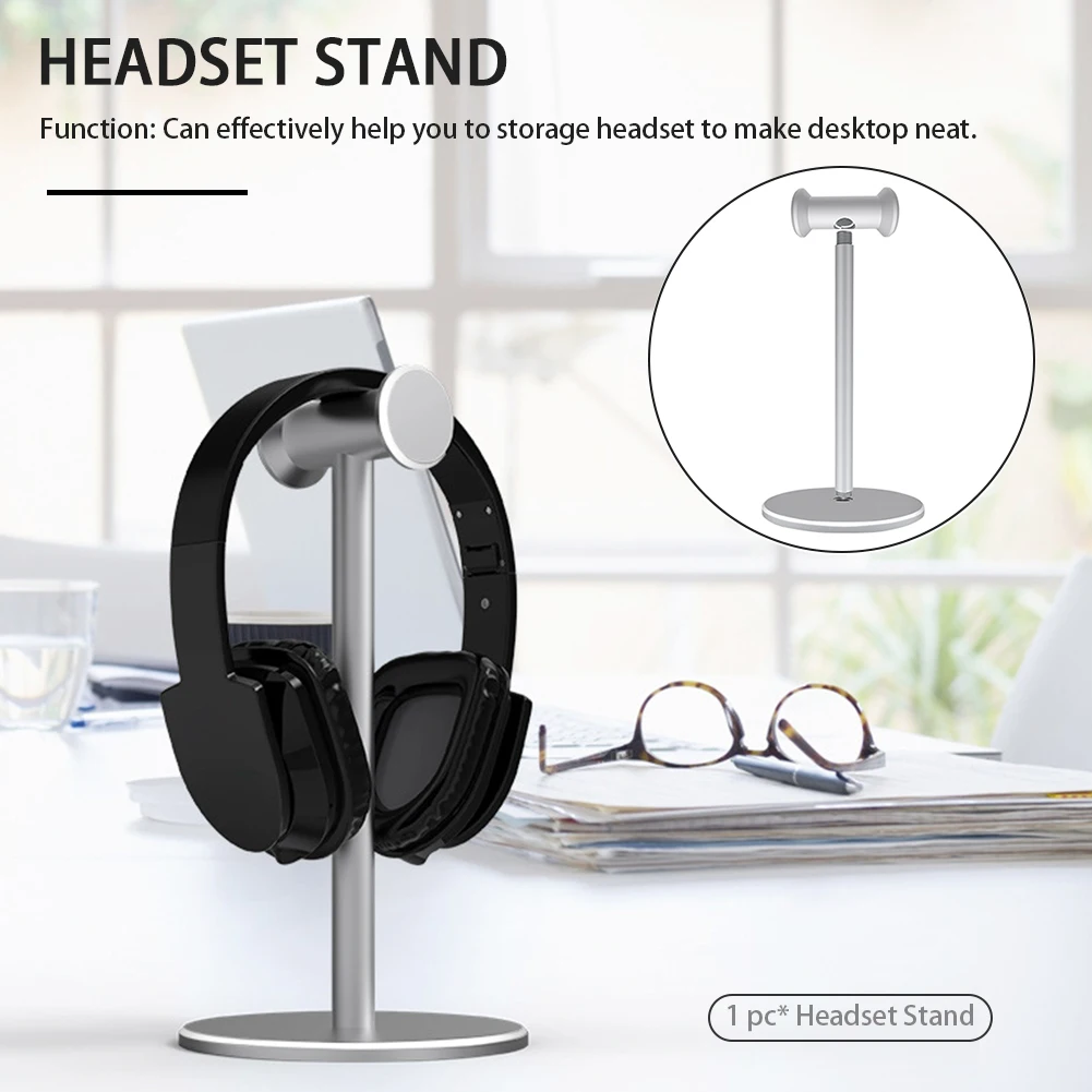 Studio Headphones Holder Office Non Slip Headset Stand Aluminum Alloy Multifunctional Universal Desktop Display Home Gaming