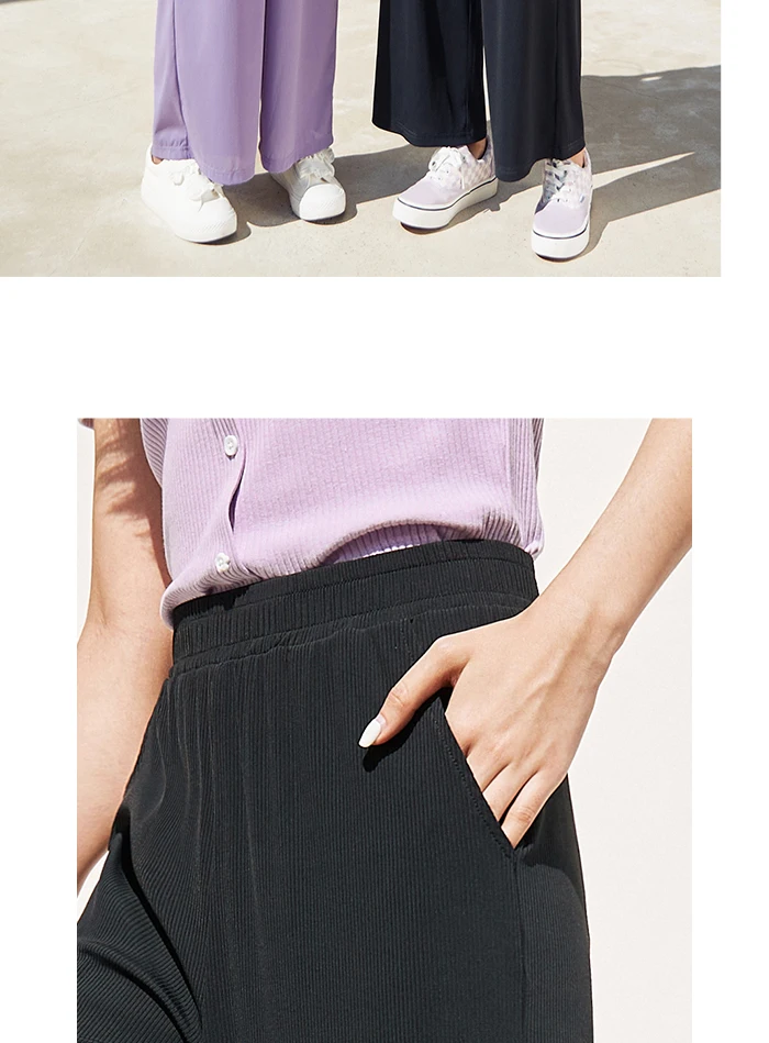 pants for women SEMIR Pants Women Loose Wide-Leg Pants 2021 Summer Slim Mopping The Floor Casual Trousers Cloud Light Knit Pants Woman flare jeans