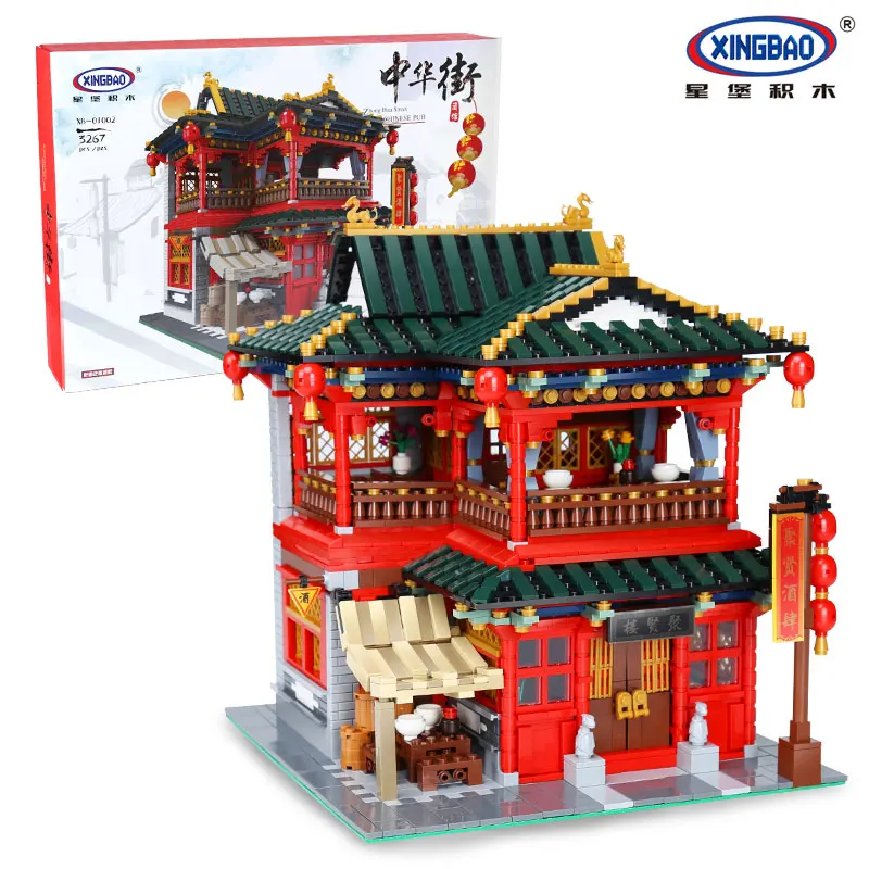 3267pcs MOC, креативная серия Xingbao 01002, красивый набор таверны, развивающие строительные блоки, кирпичи, игрушки для детей, модельный набор, подарки - Цвет: 3267pcs