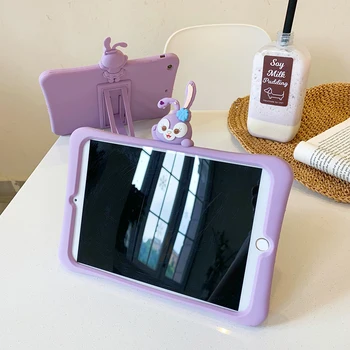 

10.5 inch Lovely Plush Rabbit Super Soft Silicone Tablet Stand Case For iPad Air 1 2 3 Mni 4 5 Pro 2017 2018 2019 2020 Cover