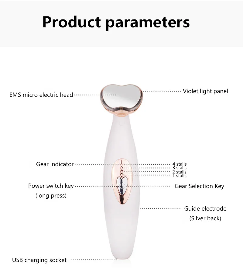 EMS MicroCurrent Beauty Machine Electric Face Lifting Tighting Remove Wrinkle Massager Rejuvenation Anti-aging Shrink Pores Tool