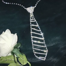 В стиле готик-панк уличная вечерние Клубные Косплэй Для женщин Для мужчин Бисер стразы бриллиантами средства ухода за кожей Шеи Галстук цепи Мода подарок аксессуары со стразами