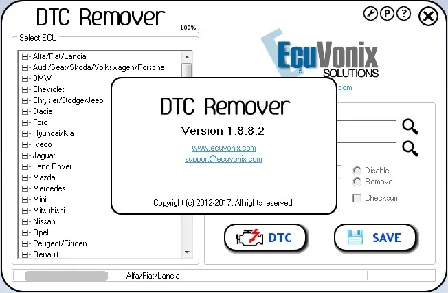 Pacchetto Completo Ecuvonix (Dtc Remover 2.5.6 Immo Universal Decoding 4.5 Edc17 Checsum Calc Airbag Universal Repair 3.8