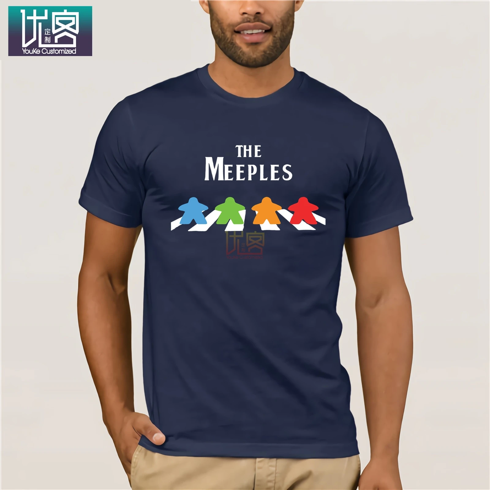 The Meeples, настольная игра, наркоман,, летняя мужская футболка с коротким рукавом, с круглым вырезом, хлопковые футболки, топы, Забавные футболки, хлопковые топы, футболка - Цвет: navy