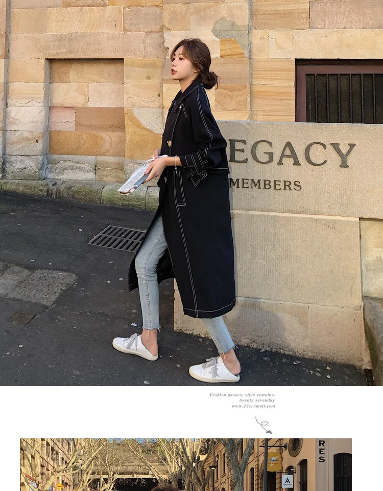 New Style Main Push Mid-length Open Wire Trench Coat