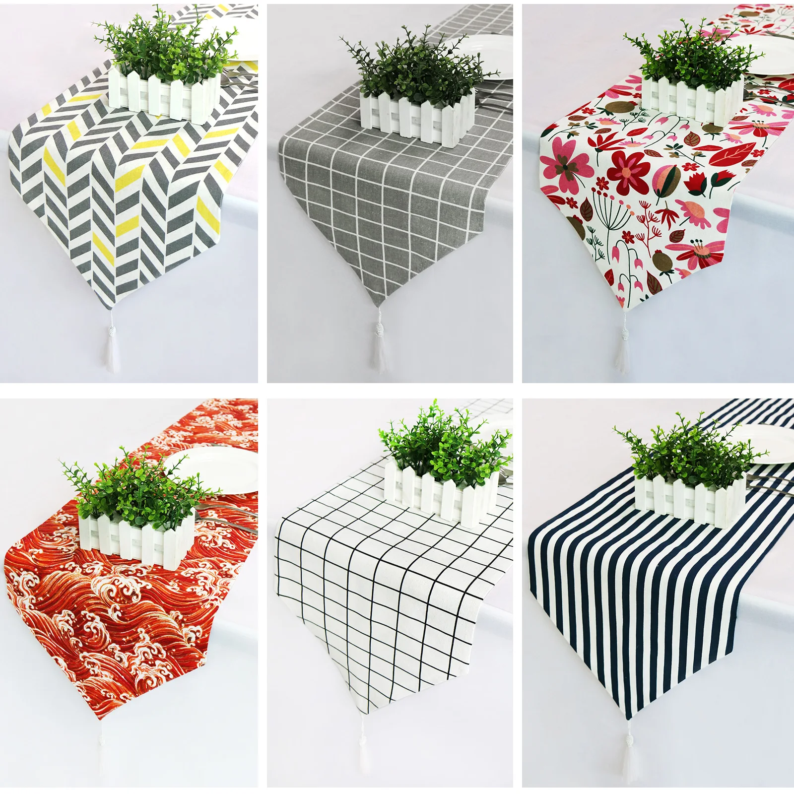 

1pcs Table Runners Modern Cotton Linen Rectangle Tablecloths for Christmas Party Decorations Home Use