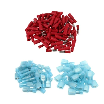 

150 Pcs Insulated Female and Male Bullet Wire Connector Crimp Terminal Set, 100 Pcs Red & 50Pcs Blue