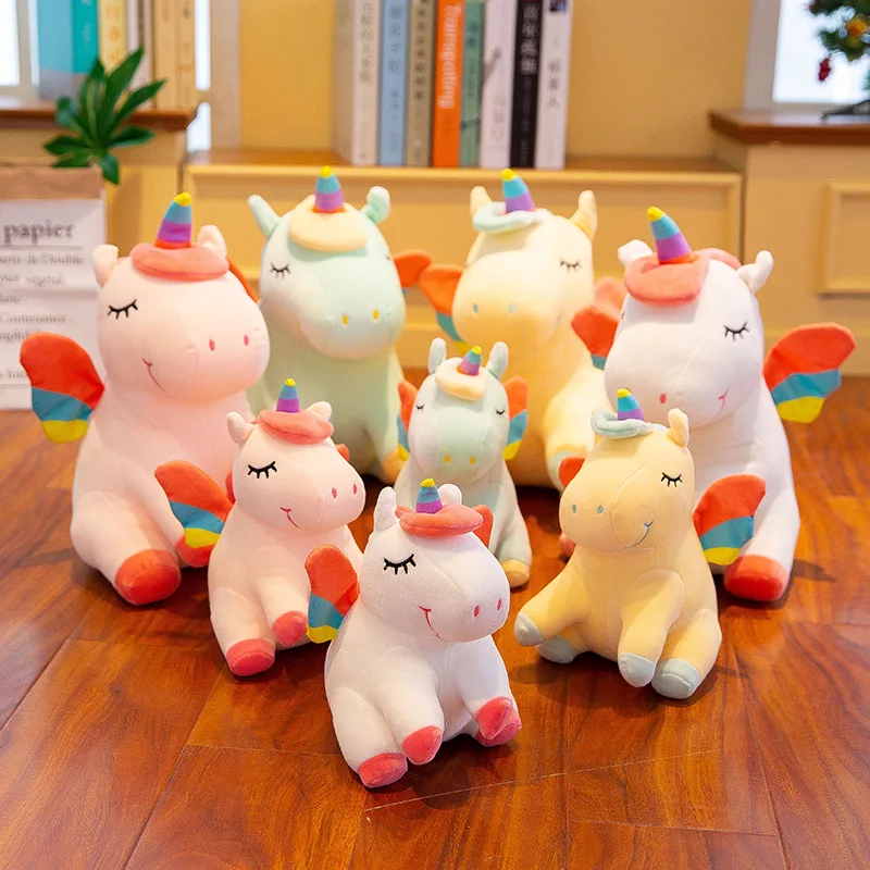 

New Style Rainbow Unicorn Doll Children Doll Plush Toys Customizable Logo Girl'S Pillow