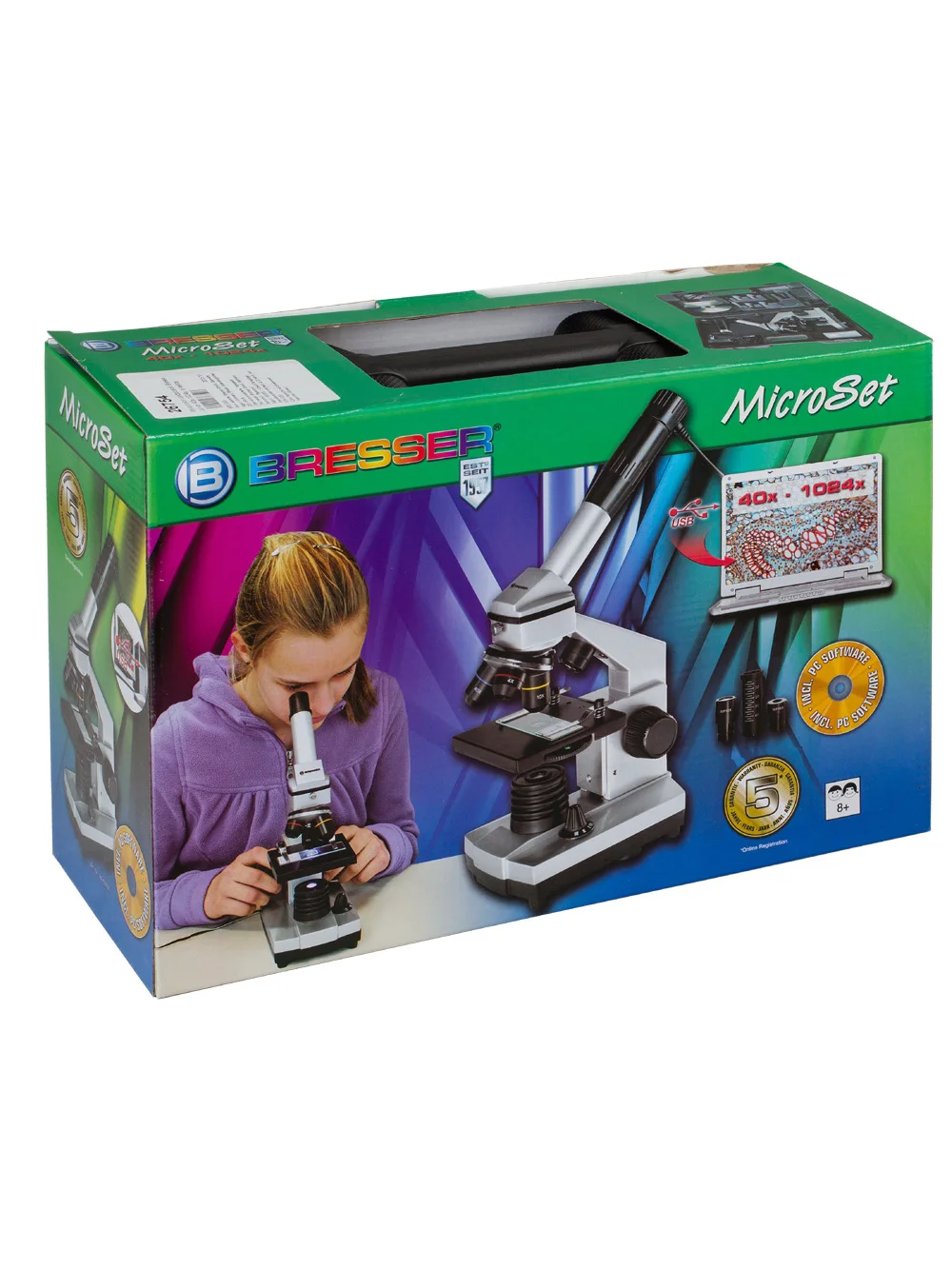 Микроскоп цифровой Bresser Junior 40x–1024x, в кейсе