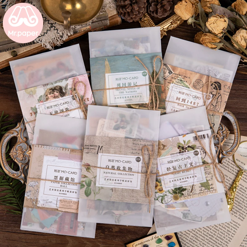 

Mr.paper 40Pcs/bag Art History Mushroom Ginkgo Pet Deco Diary Stickers Scrapbooking Planner Decorative Stationery Stickers