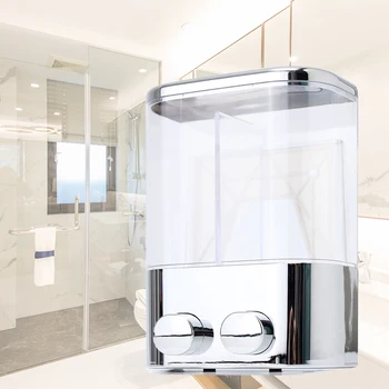 

2 x 40ml Double Wall Mount Soap Shampoo Shower Gel Dispenser Liquid Foam Lotion Bottle Plating Matte ABS Soap Dispenser