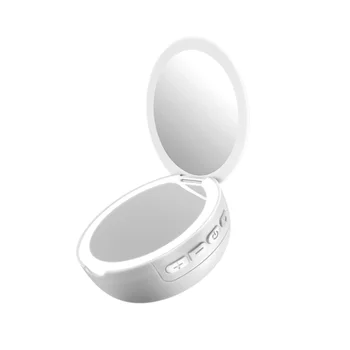 

1PC Mini Speaker with Mirror Magnifying Portable Light Up Makeup Mirror with Speaker for Women