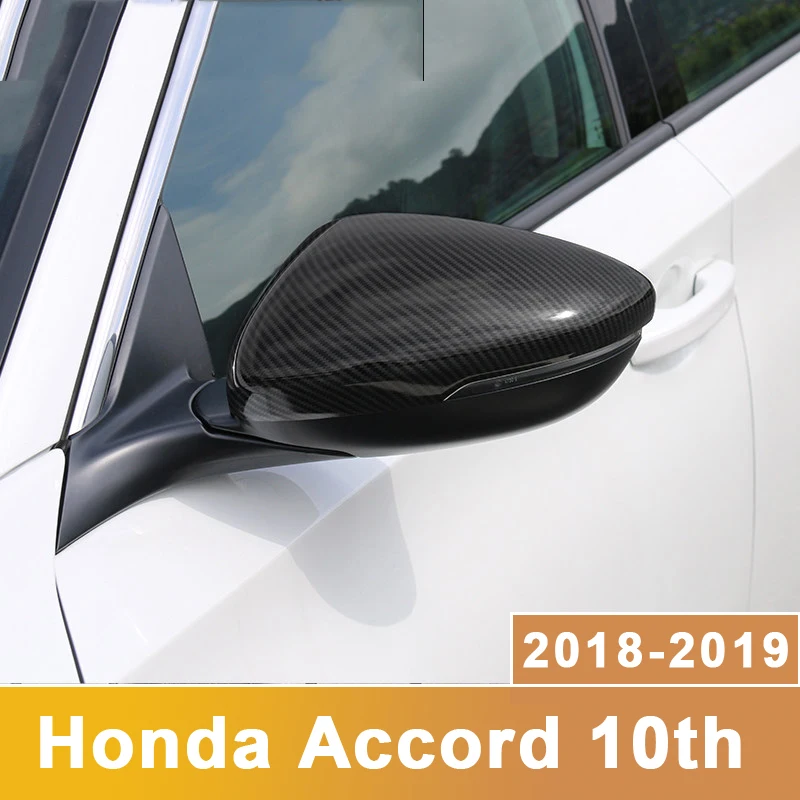 

Carbon fiber Car Rearview Mirror Cover Side Wing Cap Shell Exterior Chromium Styling For Honda Accord 10th 2018 2019 Accessories