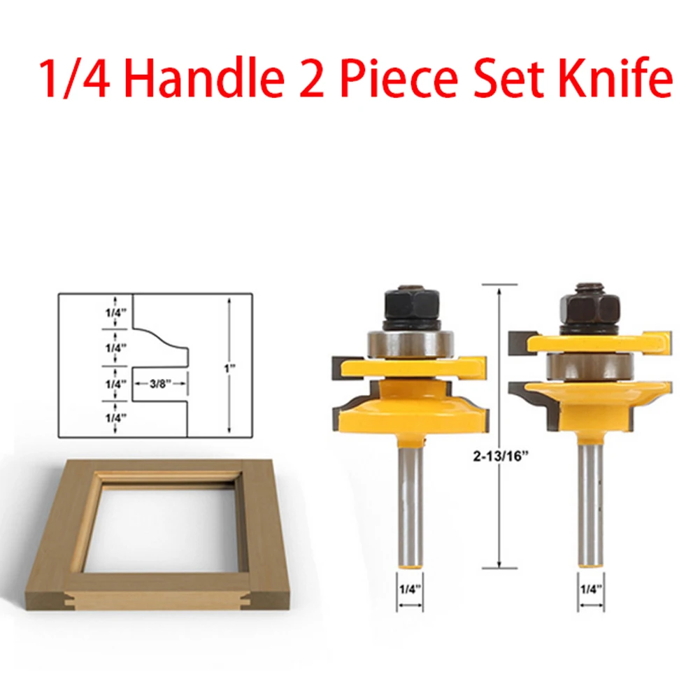 

2Pcs Router Bits End Milling Router Bits for 1/4 " Shanks Tips Steel Carbide 7.5 cm Length for Gluing Frame Plate
