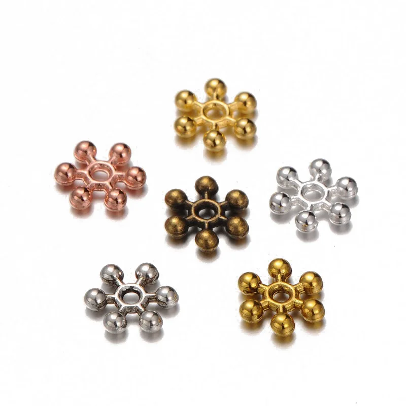

Handmade Jewelry Accessories DIY Color Snowflake Alloy Spacer Beads Loose Beads Mixed Boxed Chinese Manufacturers Wholesale