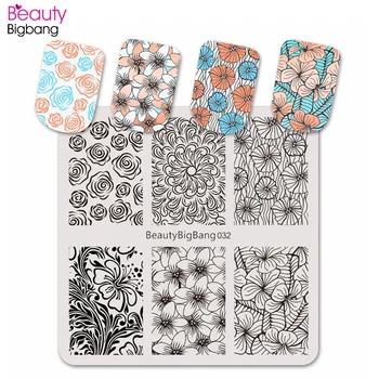 

Beautybigbang Stamping Plates New Flowers Rose Peach Blossoms Chrysanthemums Image Template Nail Art Stamping Plates for Polish