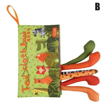 

2020 New Cartoon Animal Tails Cloth Book Soft Activity Early Educational Toys for Baby Infants Toddlers