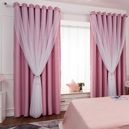 Занавески плотные шторы для спальни занавески для спальни отвесные занавески струнная занавеска розовые занавески