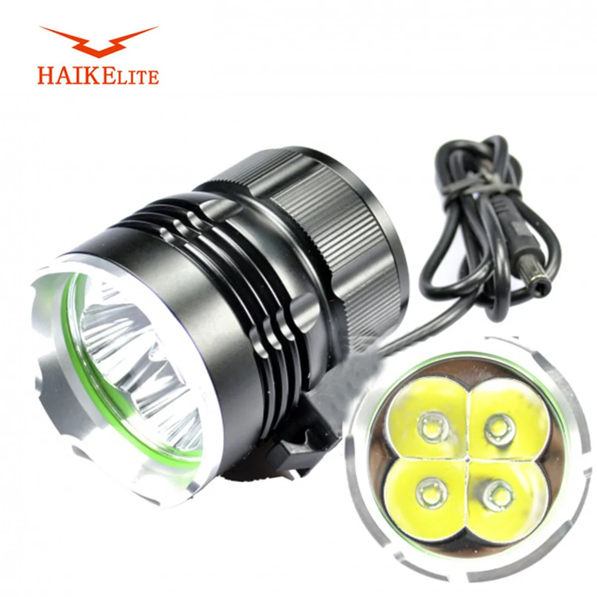 Haikelite-luz de bicicleta recargable 4T6, faro potente de 4800 lúmenes, 4 luces xCree XM-L T6 LED de 3 modos para exteriores
