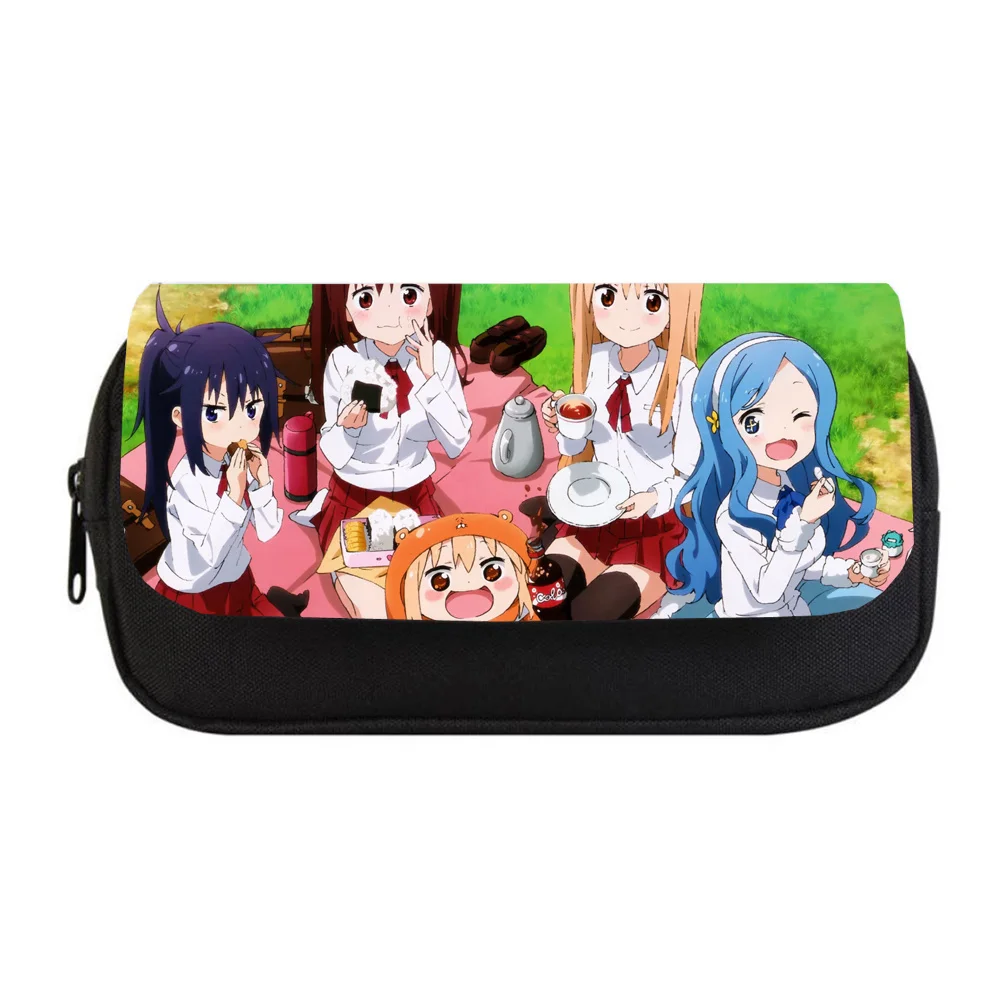 

Студенческий чехол-карандаш аниме Himouto! Сумка для карандашей Umaru-chan, женская сумка для макияжа, чехол для карандашей для девочек, на двойной молнии для карандашей bag