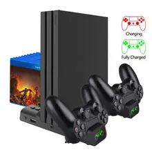 Pour PS4/mince/Pro ventilateur de refroidissement externe support Vertical contrôleur Station de charge ventilateur refroidisseur pour SONY Playstation 4 mince Pro jeu