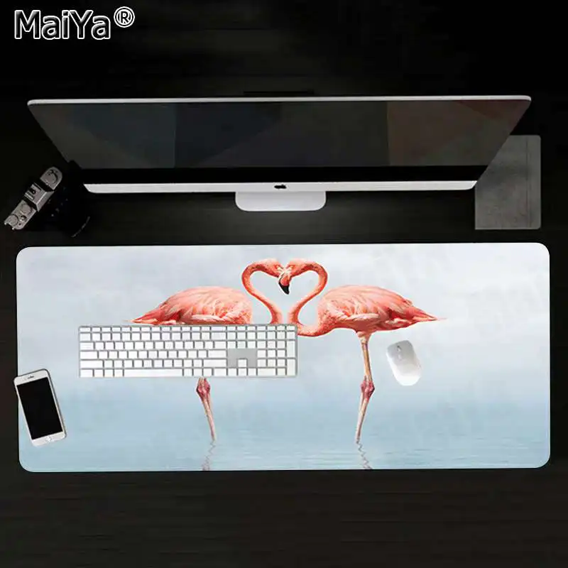 Maiya Custom Skin Pink Flamingo Customized MousePads Computer Laptop Anime Mouse Mat Free Shipping Large Mouse Pad Keyboards Mat - Цвет: Lock Edge 40X90cm