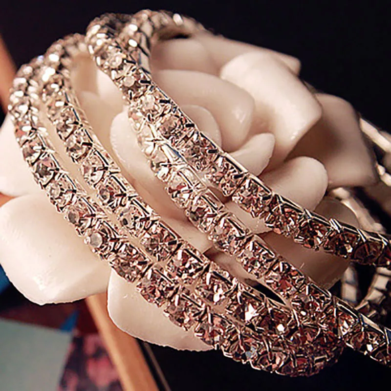 Bangle Bracelet Stainless Steel Crystal Bracelets For Women Jewelry Kpop Punk Mothers Day Gift Indian Bohemian Items