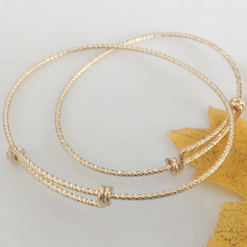 14K Gold Filled Adjustable Bangle Handmade Jewelry Boho Charms Bracelets Vintage Bridesmaid Gift Women Jewelry