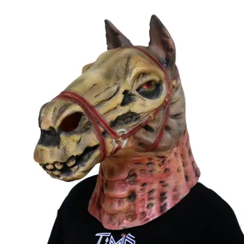

New Fashion Skull Horse Head Style Mask Melting Face Adult Latex Costume Halloween Scary Dance mask Wholesale Free Ship Z4
