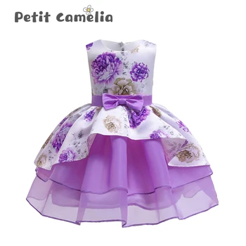 

Summer Dress Children Princess Printing Sleeveless Cotton Clothing Baby Girls Elegant Wedding Party Summer Sweet Dress