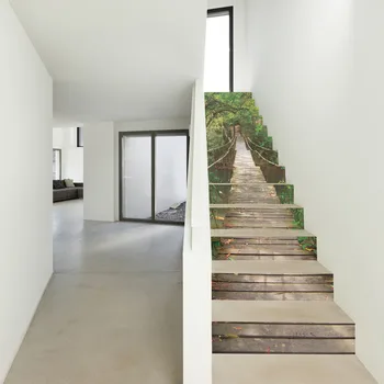 

13PC/Set Forest Bridge Stair Sticker Staircase Stickers Home Decoration Durable And Practical To Use