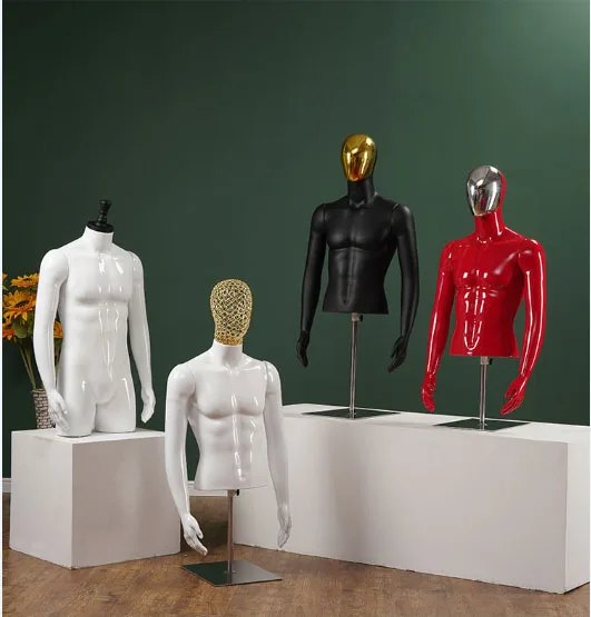 Male Model Half Mannequin Men Underwear Body Hanger Electroplating