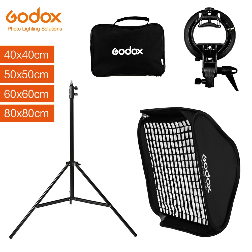 Godox 50 × 50 cm ソフトボックス ソフトボックス カメラスタジオフラッシュフィット Bowens Elinchrom