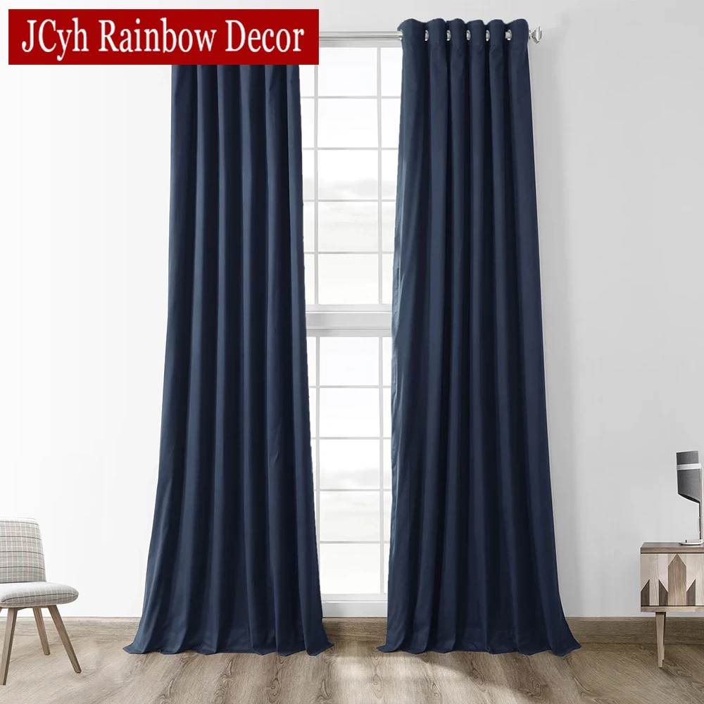 Modern Solid Extra Long Blackout Curtains For Living Room Thermal Grommet Window Curtain Treatment Custom Made Drapes 1 Panel