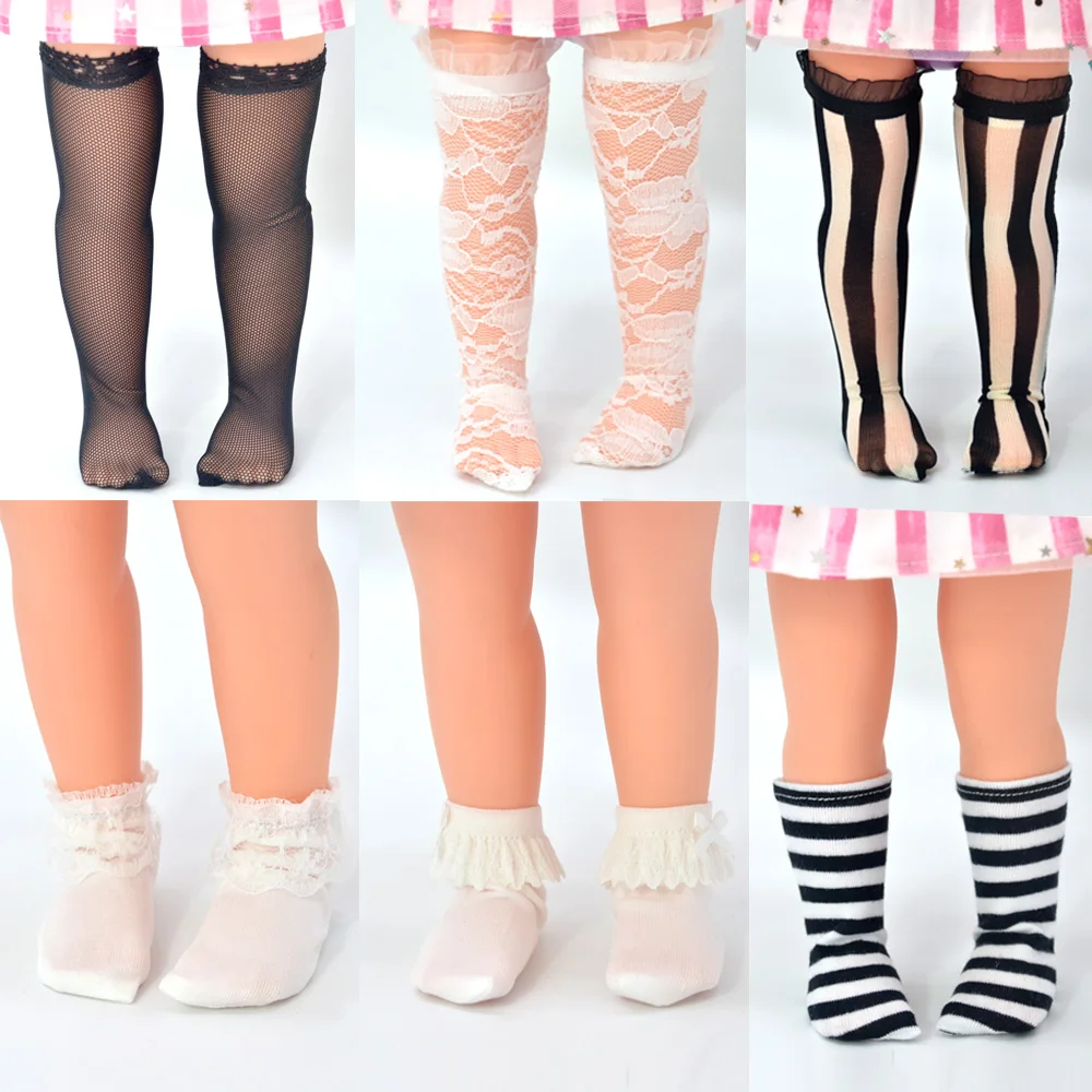 Doll Accessories Variety of color doll socks for 40cm dolls Girl's gift Fashion doll long leg stockings