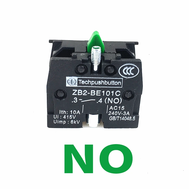 NO 100 шт. Xb2 кнопочный переключатель Zb2be102c(nc) Блок контактов Zb2-be101c(нет - Цвет: NO