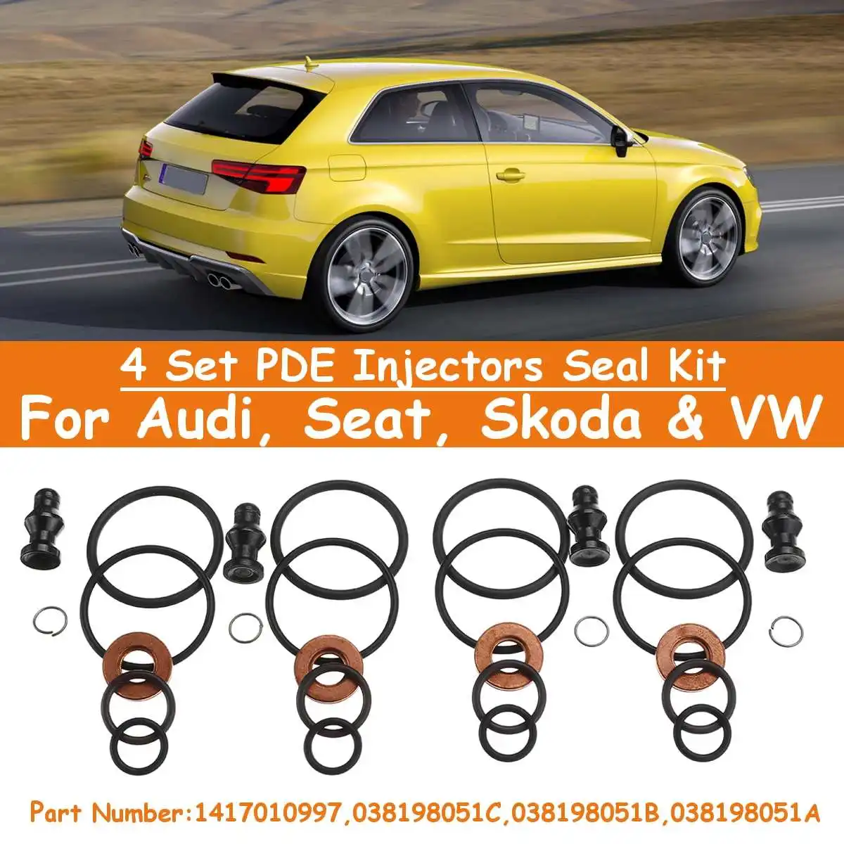 4 комплекта PDE инжекторов для Audi Seat Для Skoda для VW#1417010997 038198051B Сменные аксессуары