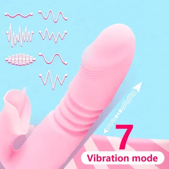 Rabbit Thrusting Vibrators G Spot Vagina Vibrator Female Clitoris Stimulator Butt Plug Anal SexToys for Woman Dildo Erotic Goods 2